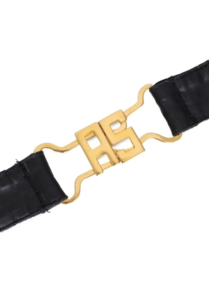 Amir Slama logo-plaque leather belt - Black