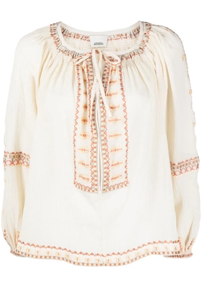 ISABEL MARANT Clive sequin-embellished blouse - Neutrals