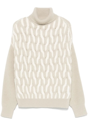 BOSS cable-knit sweater - Brown