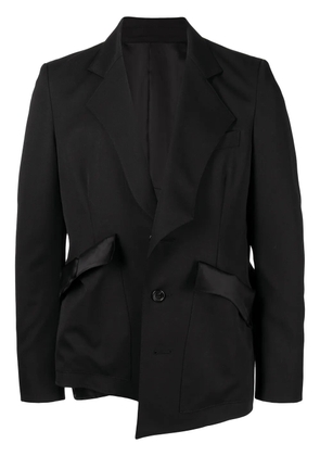 sulvam asymmetric single-breasted blazer - Black