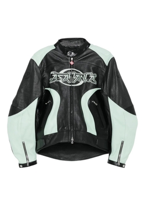 Casablanca panelled leather jacket - Black