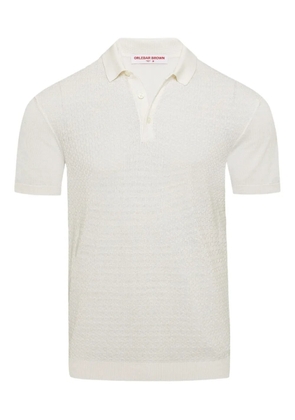 Orlebar Brown textured short-sleeve polo shirt - White