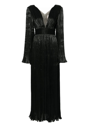 V:PM ATELIER Eva plissé maxi dress - Black