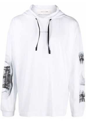 1017 ALYX 9SM X-ray print drawstring hoodie - White