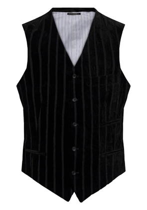 Yohji Yamamoto striped waistcoat - Black