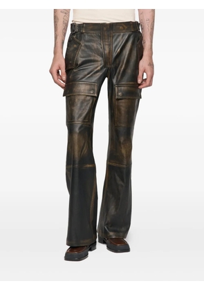 MISBHV leather moto cargo trousers - Black