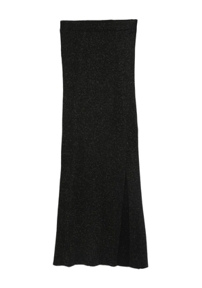 TWINSET Knit midi skirt with lurex - Black