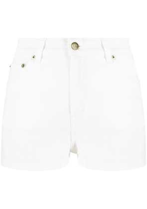 TWINSET embroidered-logo denim shorts - White