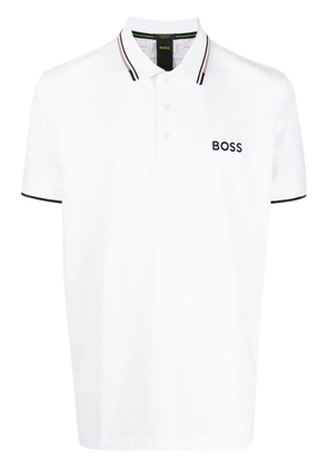 BOSS logo-embroidered polo shirt - White