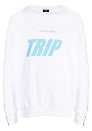 Mauna Kea x Triple J logo-print zip-sleeve sweatshirt - White