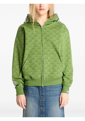 A BATHING APE® college monogram shark full zip hoodie - Green