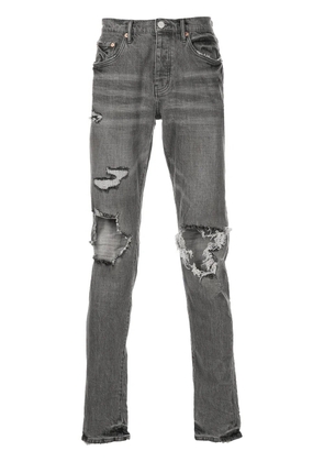 Purple Brand faded distressed slim-cut jeans - Grey