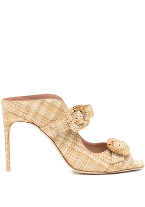 Malone Souliers 100mm raffia buckle sandals - Neutrals