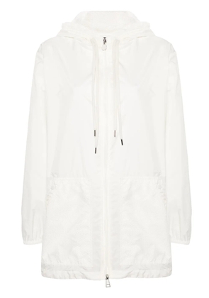 Moncler mesh-panels hooded jacket - White