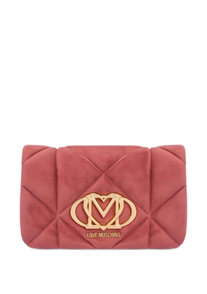 Love Moschino quilted logo-plaque shoulder bag - Pink