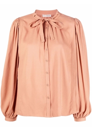 Ulla Johnson gathered-detail long-sleeved blouse - Orange