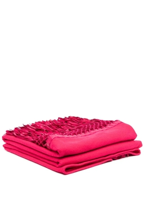 Christian Dior Pre-Owned 1970s fringed cashmere scarf - Pink