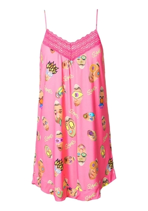 Amir Slama graphic-print camisole nightdress - Pink