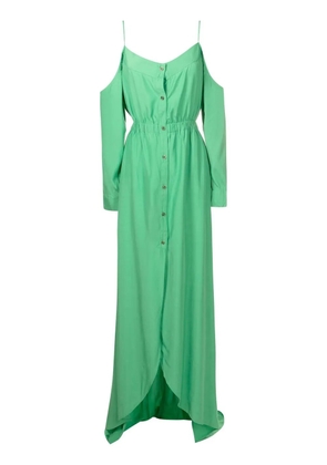 Amir Slama cold-shoulder floor length dress - Green