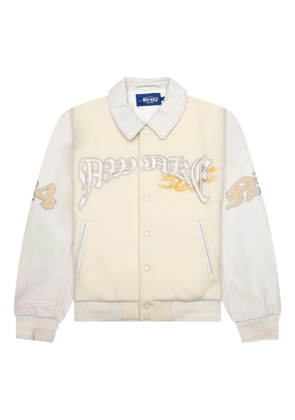 Awake NY dragon-embroidered varsity jacket - Neutrals