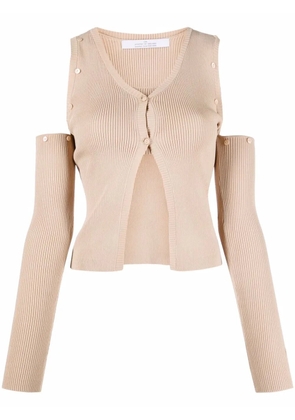 Rokh cut-out knitted cardigan - Neutrals