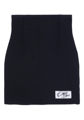 PUCCI label-embellished ribbed mini skirt - Black