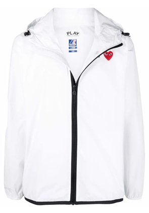 Comme Des Garçons Play x K-Way zipped hooded jacket - White
