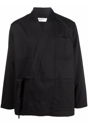 Universal Works wrap-style cotton jacket - Black