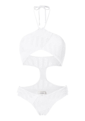 Amir Slama woven halterneck one-piece - White