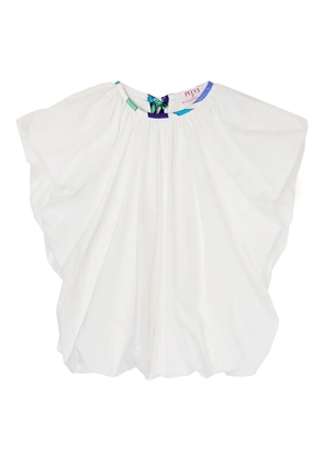 PUCCI printed-neckline voluminous top - White