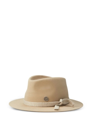 Maison Michel André ribbon-detailed fedora hat - Neutrals