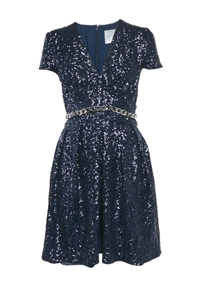 Ingie Paris sequinned chain-belt mini dress - Blue