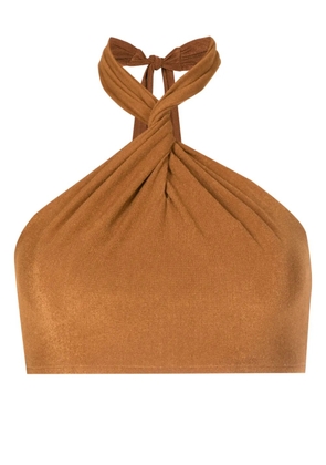Lenny Niemeyer twisted halerneck bikini top - Brown