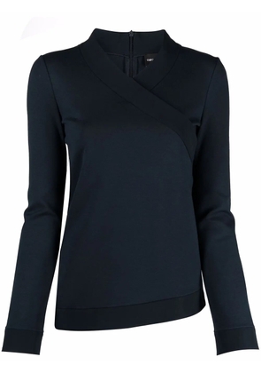 Emporio Armani wrap-neckline jumper - Blue