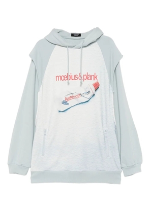 Undercover layered details hoodie - Blue