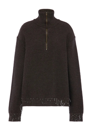 Maison Margiela wool zip sweater - Brown