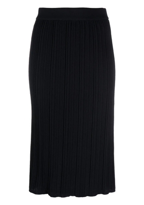Thom Browne plissé virgin-wool midi skirt - Blue