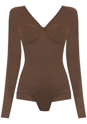 Amir Slama long sleeved bodysuit - Brown