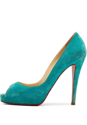 Christian Louboutin Pre-Owned 125mm suede boots - Blue