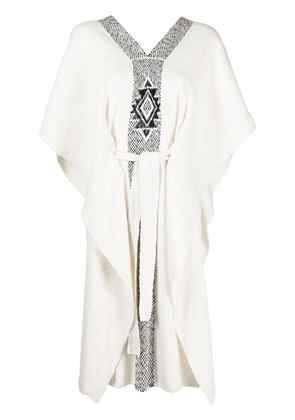 VOZ Estrella tied-waist kaftan - White