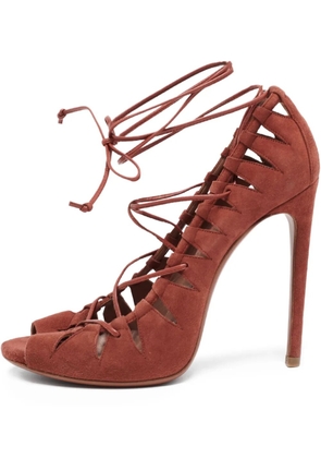 Alaïa Pre-Owned 120mm lace-up pumps - Brown