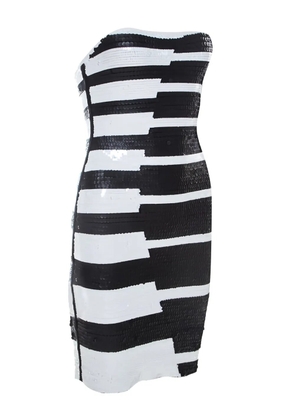 Hervé Léger Pre-Owned sequinned-stripes dress - Black