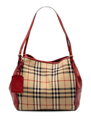 Burberry Pre-Owned 2000-2017 Small Haymarket Check Canvas and Leather Canterbury tote bag - Brown