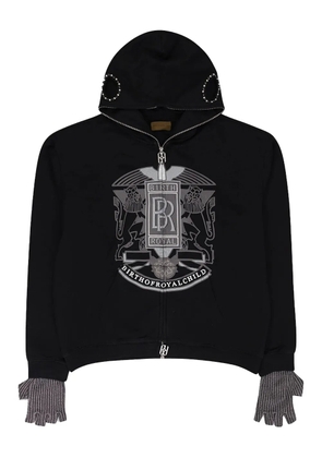 BIRTH OF ROYAL CHILD Royce embellished zip-up hoodie - Black