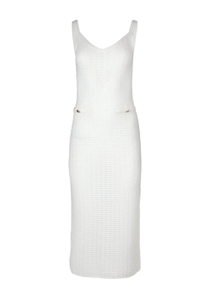 Monique Lhuillier button-detail midi dress - White