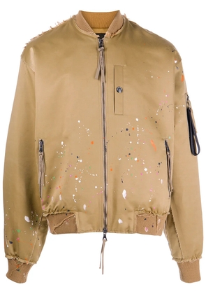 Mostly Heard Rarely Seen MA-1 paint-splattered bomber jacket - Brown