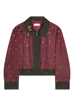 DRIES VAN NOTEN jacquard cropped jacket - Red