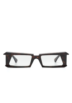 Kuboraum X21 rectangle-frame sunglasses - Brown