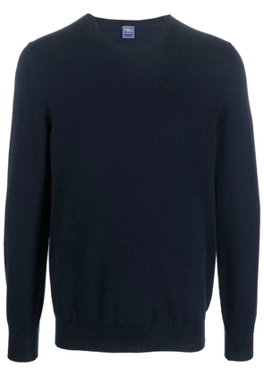 Fedeli round-neck fine-knit jumper - Blue