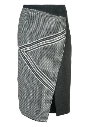 VOZ asymmetric pattern skirt - Grey